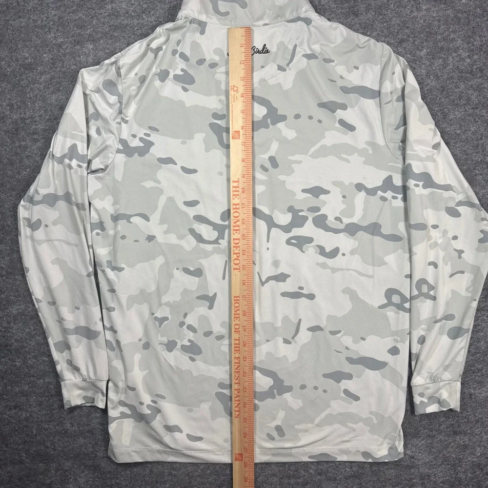 Bad Birdie Quarter Zip Golf Pullover Mens M Camo Grey White Activewear